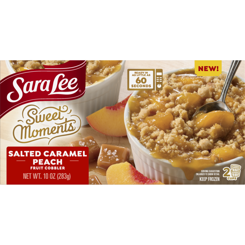 slide 1 of 5, Sara Lee  Sweet Moments Salted Caramel Peach Fruit Cobbler, 10 oz