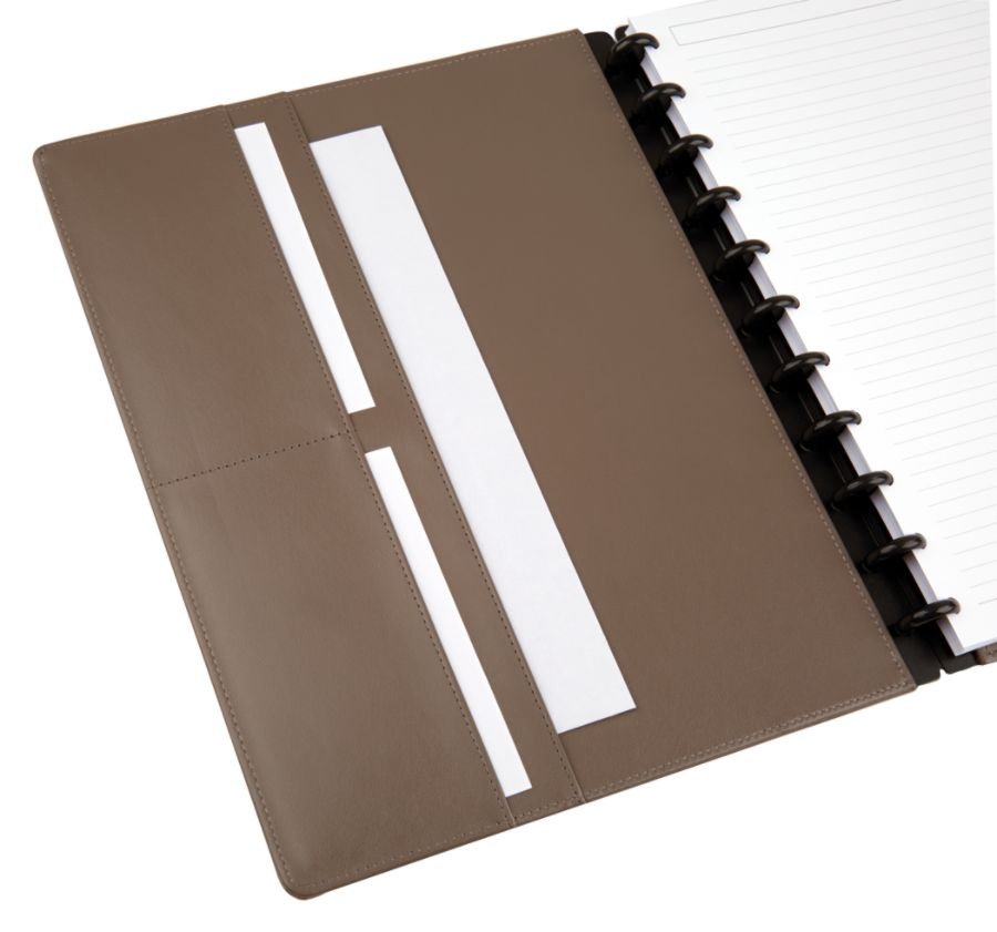 slide 3 of 6, TUL Custom Note-Taking System Discbound Notebook, Letter Size, Leather Cover, Gray, 1 ct