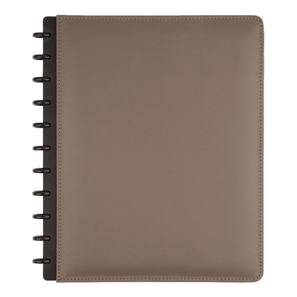 slide 1 of 6, TUL Custom Note-Taking System Discbound Notebook, Letter Size, Leather Cover, Gray, 1 ct