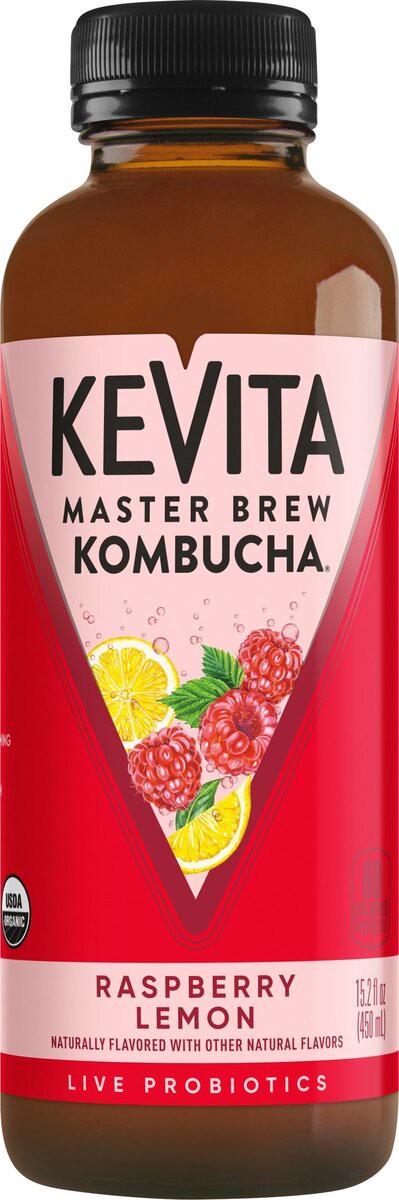 slide 6 of 7, KeVita Organic Master Brew Kombucha, Raspberry Lemon, 15.2 fl oz, 15.2 fl oz