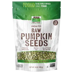 NOW Real Food Pumpkin Seeds, Raw & Unsalted - 16 oz