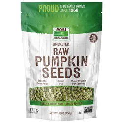 NOW Real Food Pumpkin Seeds, Raw & Unsalted - 16 oz