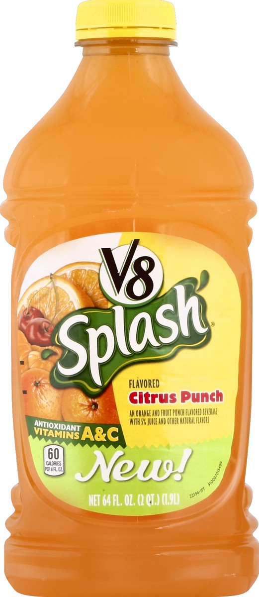 slide 4 of 4, V8 Splash Citrus Punch, 64 fl oz