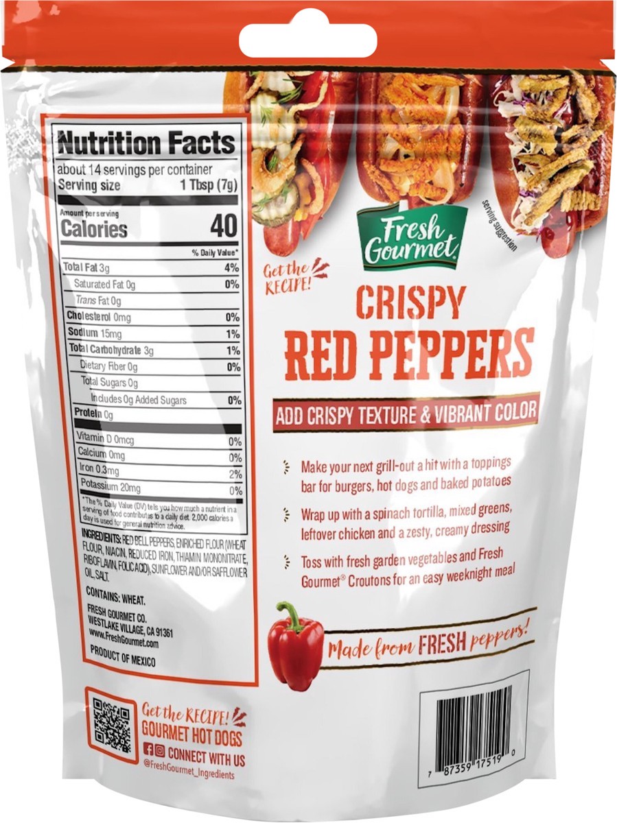 slide 2 of 3, Fresh Gourmet Crispy Red Peppers, 3.5 oz