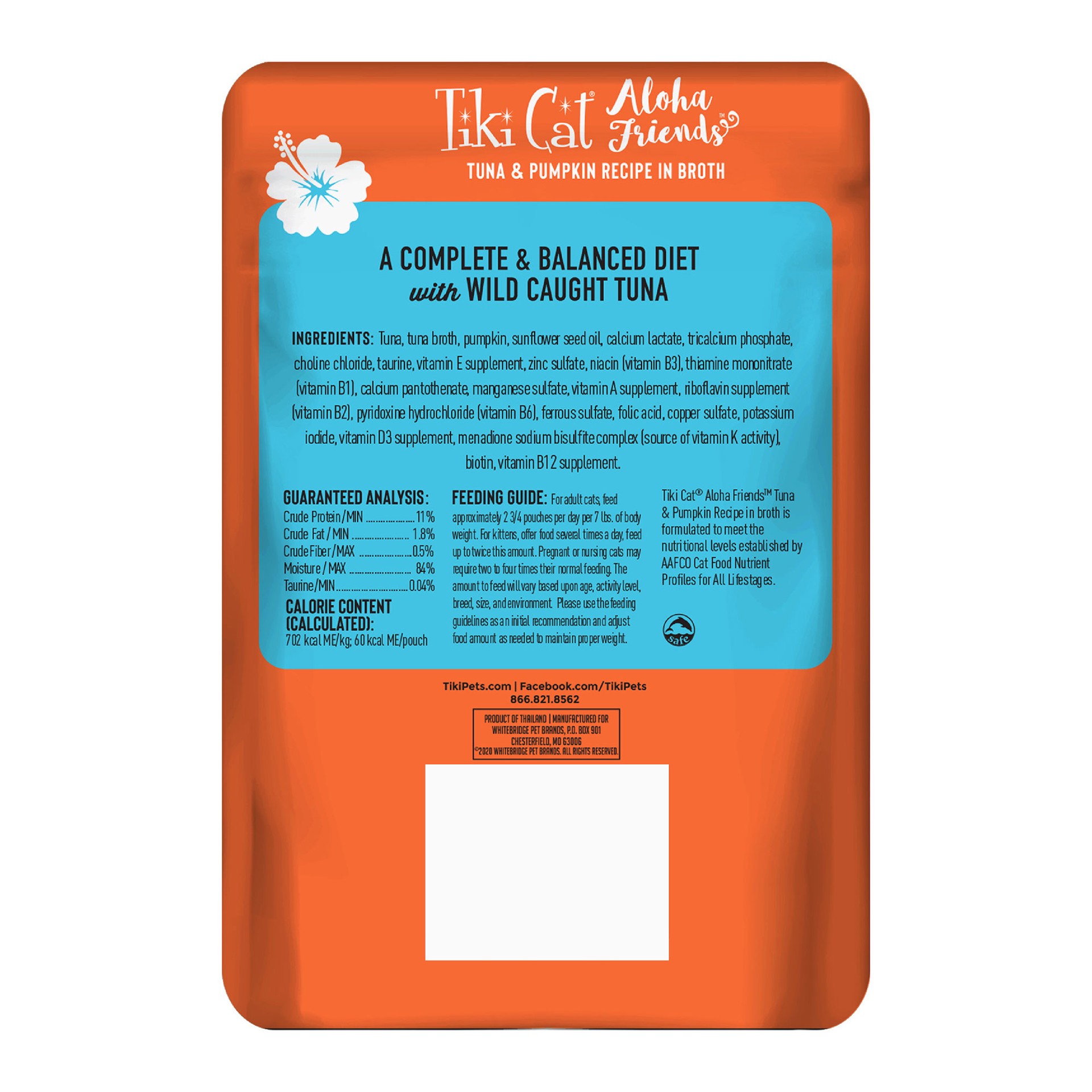 slide 8 of 8, Tiki Cat Aloha Friends Wet Cat Food, Tuna & Pumpkin, 3 oz. Pouch, 3 oz