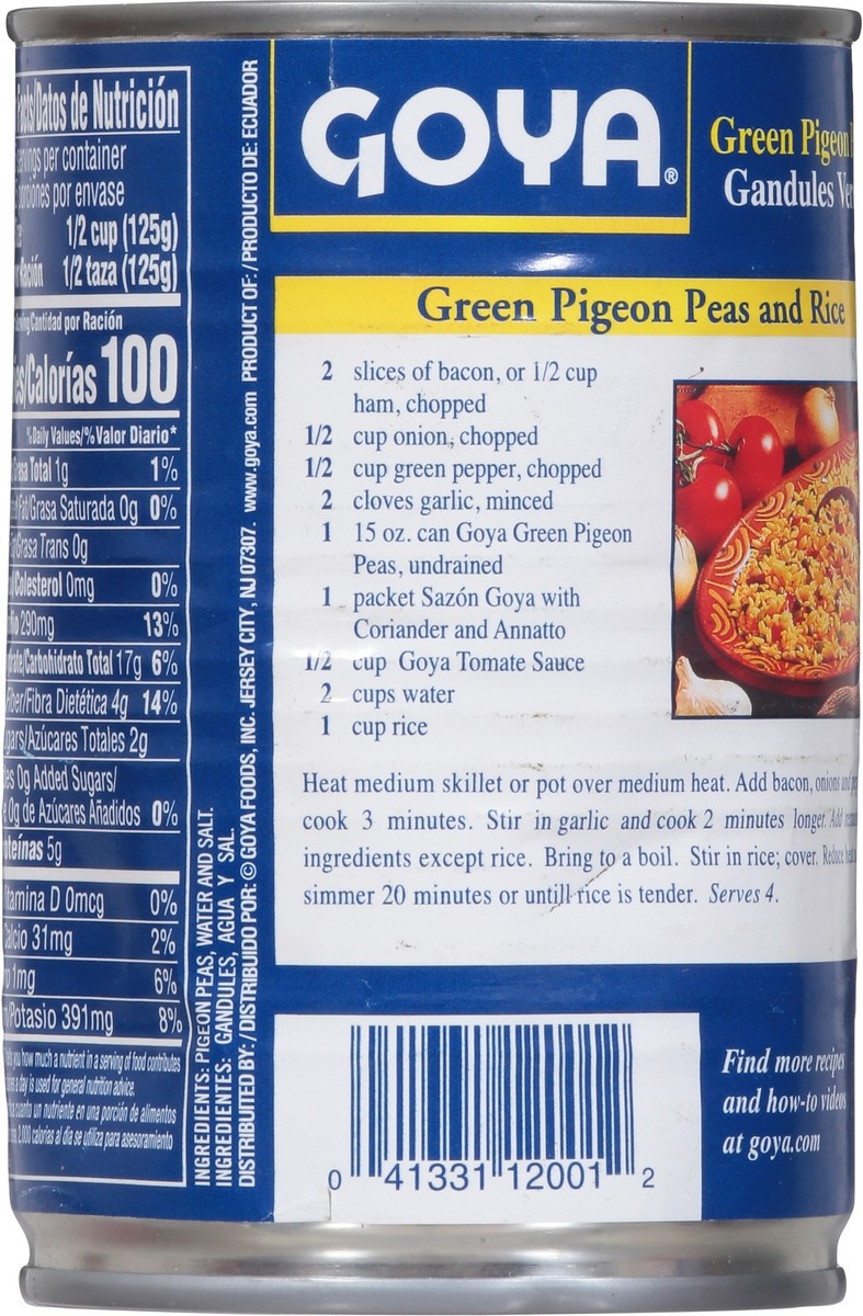 slide 3 of 9, Goya Prime Premium Green Pigeon Peas 15 oz, 15 oz