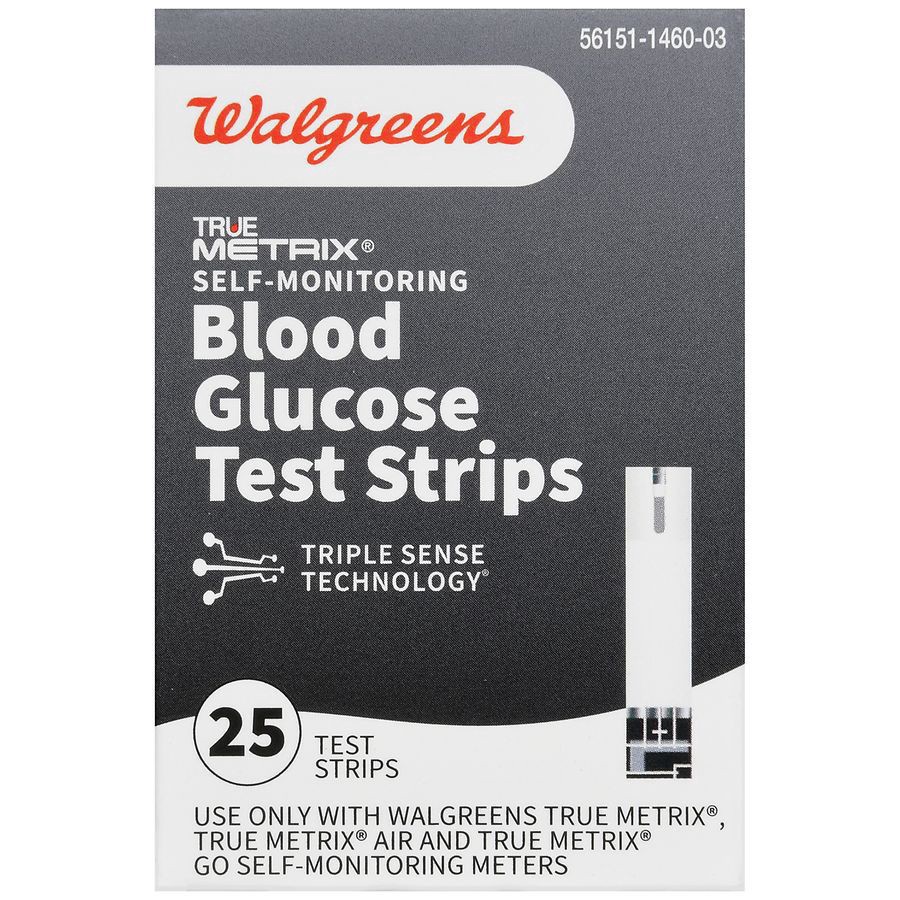 slide 4 of 5, Walgreens TrueMetrix Blood Glucose Test Strips, 25 ct