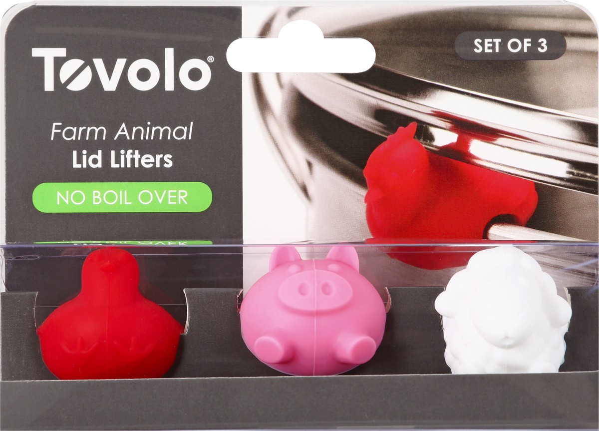 slide 7 of 8, Tovolo 3 Pack No Boil Over Farm Animal Lid Lifters 3 ea, 3 ct