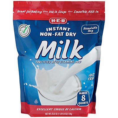 slide 1 of 1, H-E-B Select Ingredients Instant Nonfat Dry Milk, 25.6 oz