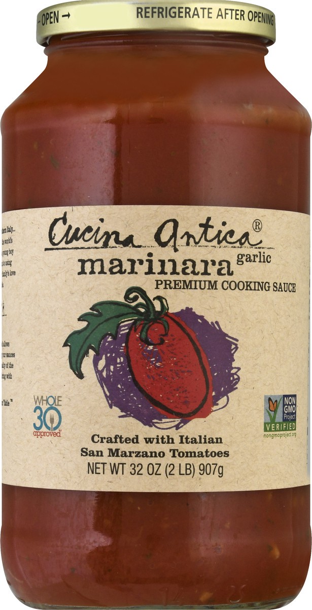 slide 1 of 9, Cucina Antica Premium Marinara Garlic Cooking Sauce 32 oz, 32 oz