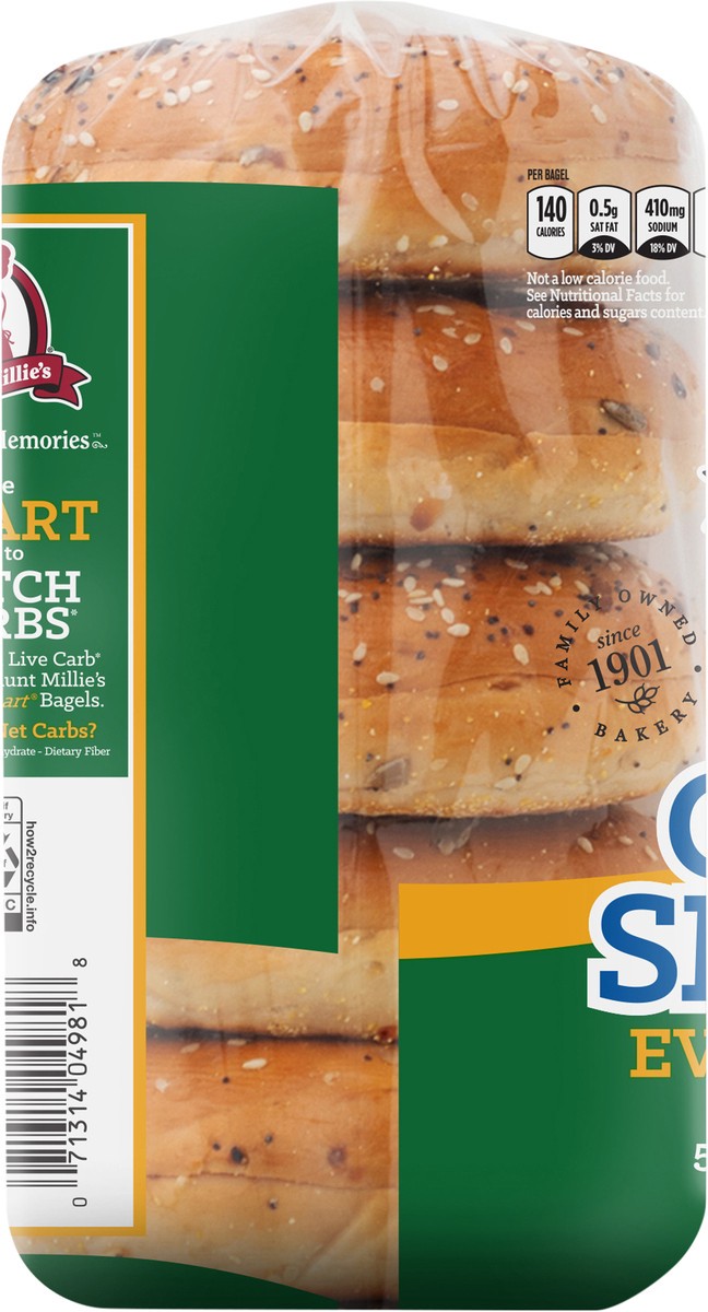 slide 10 of 12, Aunt Millie's Live Carb Smart Everything & More Bagel 5ct, 15 oz