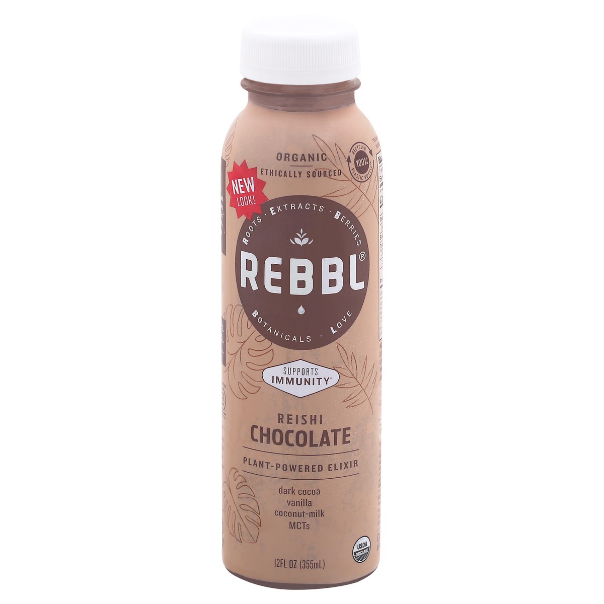 slide 1 of 6, REBBL Reishi Chocolate Plant-Powered Elixir 12 fl oz Bottle, 12 oz