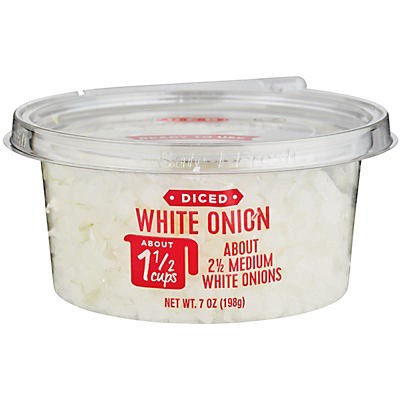 slide 1 of 1, H-E-B Diced White Onions, 7 oz