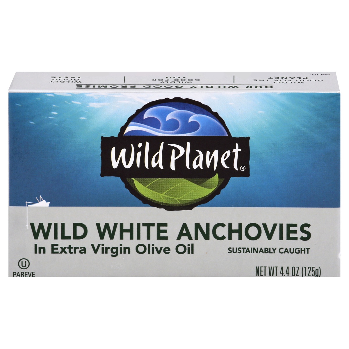 slide 1 of 1, Wild Planet Wild White Anchovies in Extra Virigin Olive Oil 4.4 oz, 4.375 oz