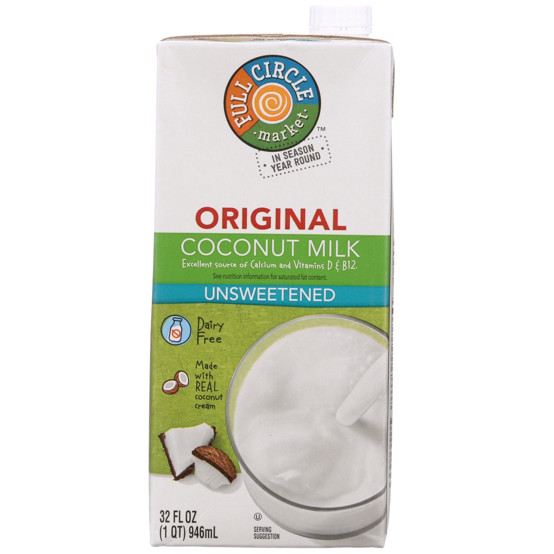 slide 1 of 6, Full Circle Market Unsweetened Coconut Milk, 32 fl oz