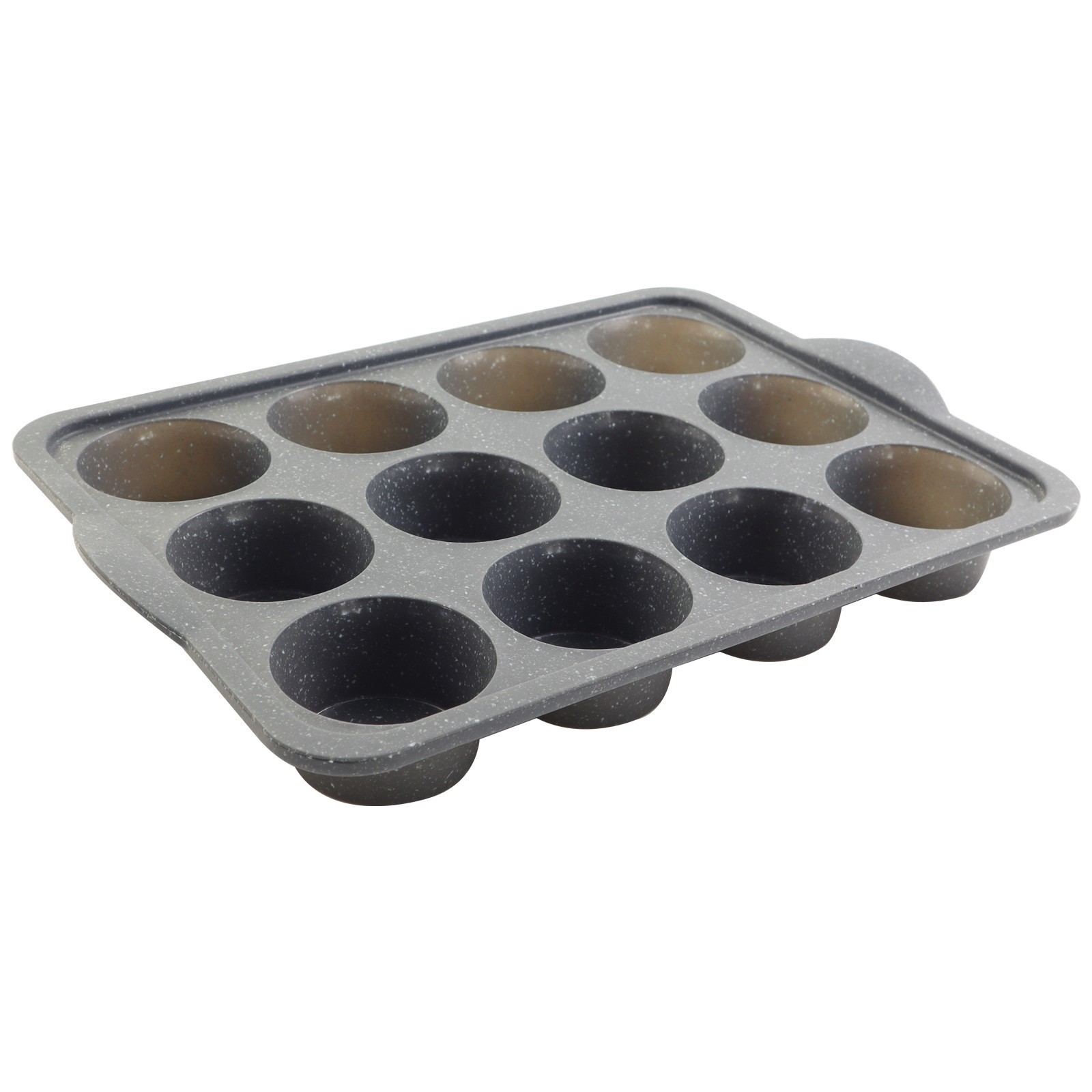 slide 5 of 5, 12-Cavity Metal-Reinforced Silicone Muffin Pan By Celebrate It, 9.88 in x 13.9 in x 1.99 in