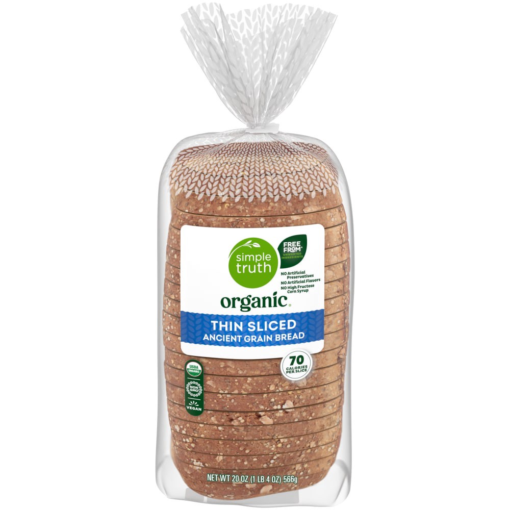 slide 1 of 6, Simple Truth Organic Organic Thin Sliced Ancient Grain Bread, 20 oz