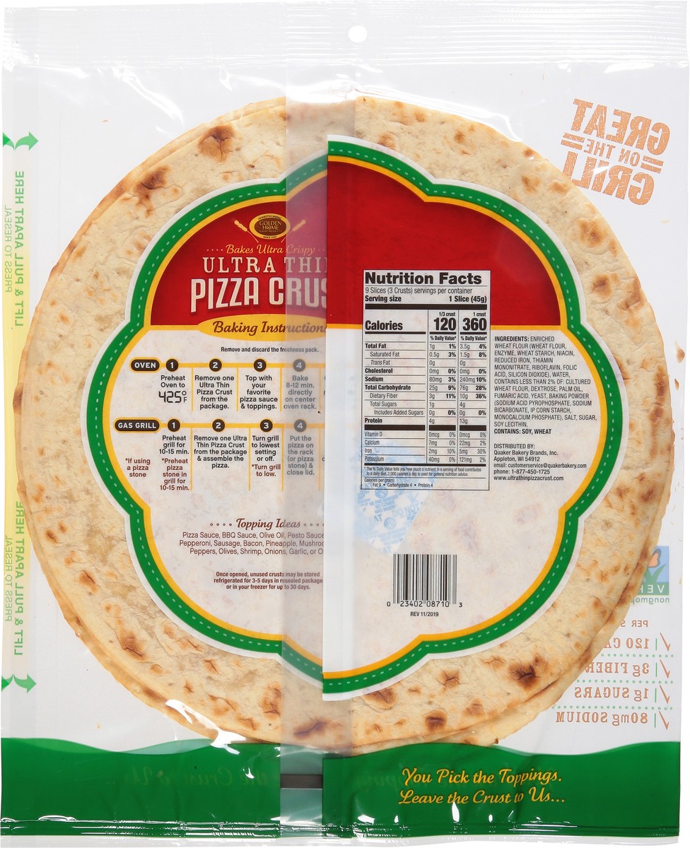 slide 6 of 12, Golden Home Hand Crafted Ultra Thin Pizza Crust 14.25 oz, 14.25 oz