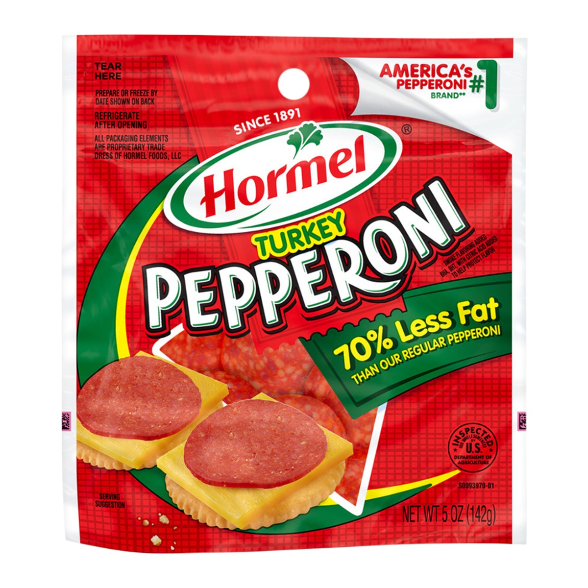 slide 1 of 1, Hormel® Turkey Pepperoni 5 oz. ZIP-PAK®, 6 oz