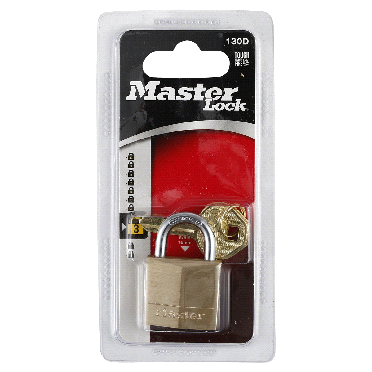 slide 1 of 5, Master Lock Solid Brass Padlock 130D, 1-3/16 inch wide, 13/16 in