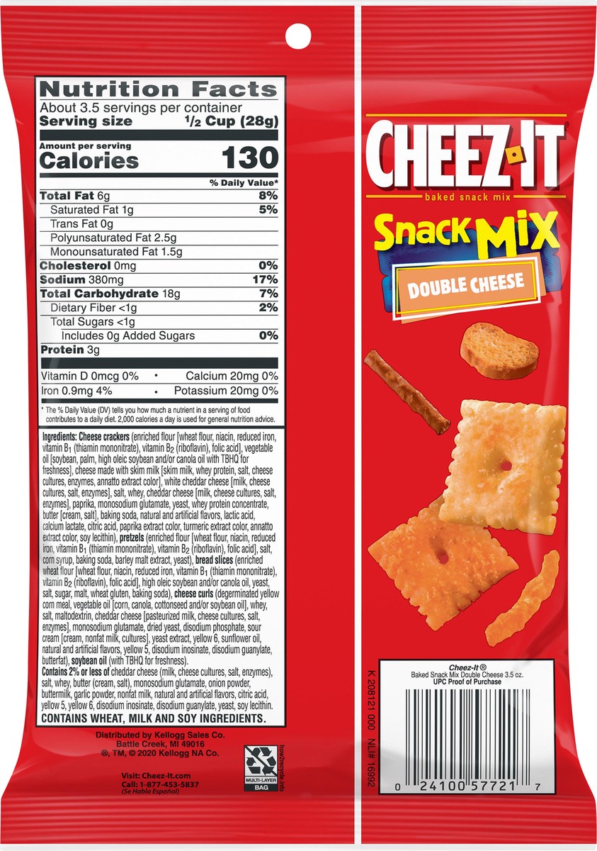 slide 3 of 3, Cheez-It Crackers Snack Mix Double Cheese 3.5oz, 3.5 oz