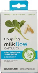 UpSpring Milk Flow Fenugreek + Blessed Thistle Vegetarian Capsules Breastfeeding Supplement 100 ea