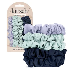 Kitsch Ruched Satin Scrunchies, 5 pc Set - Garden Bouquet