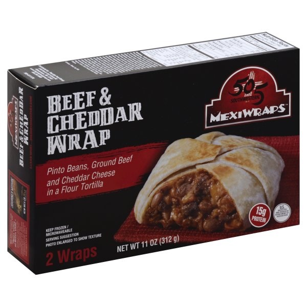 slide 1 of 1, 505 Southwestern Mexiwraps Beef & Cheddar Wrap, 2 ct
