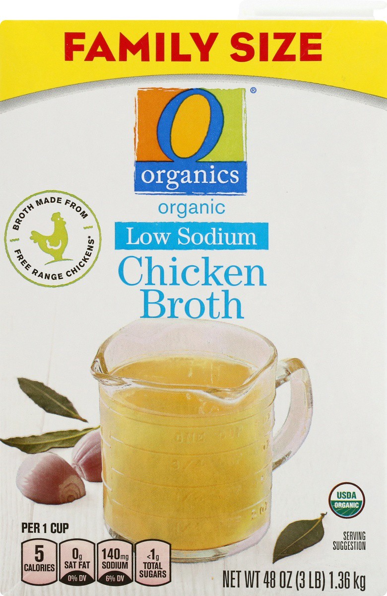slide 6 of 9, O Organics Organic Broth Low Sodium Chicken Flavored, 