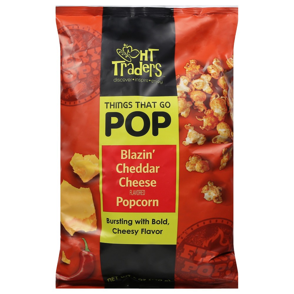slide 2 of 2, Harris Teeter Traders Blazin' Cheddar Cheese Popcorn, 6 oz