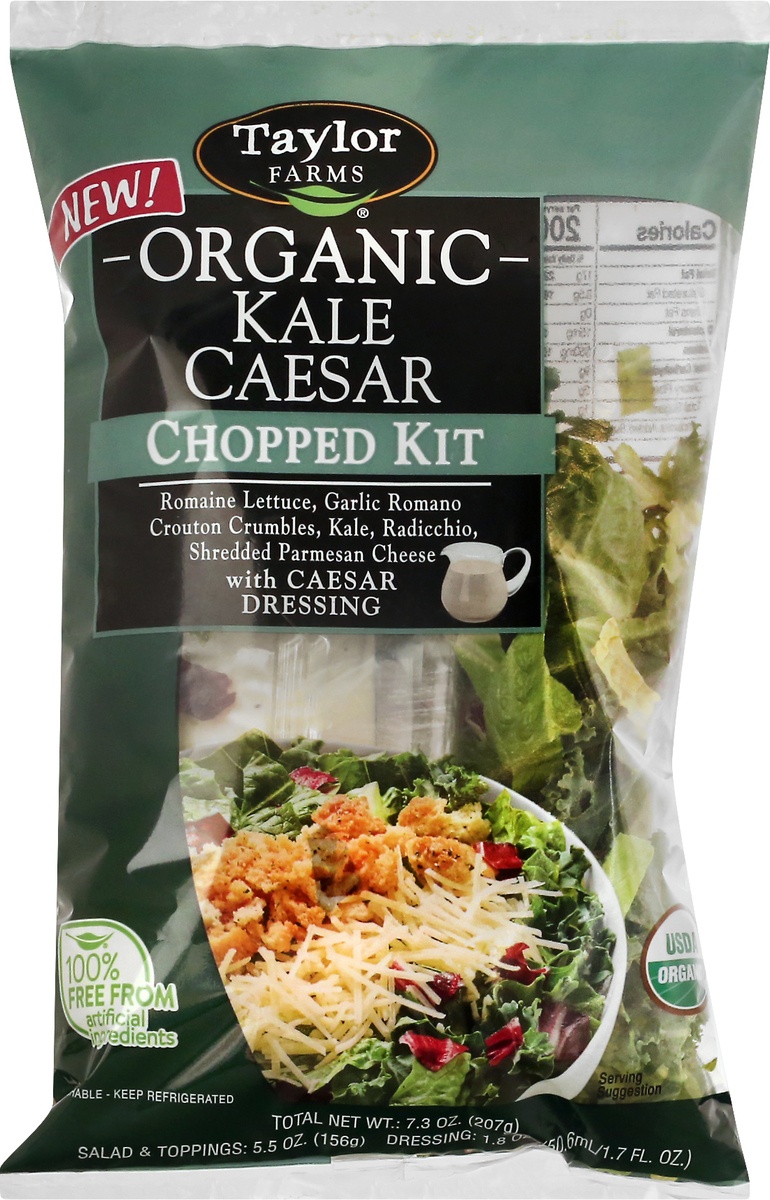 slide 9 of 10, Taylor Farms Organic Kale Caesar Chopped Salad Kit, 7.8 oz