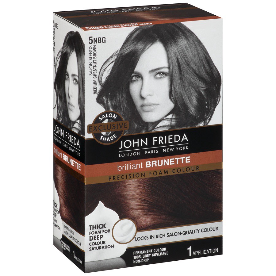 slide 6 of 7, John Frieda Brilliant Brunette Medium Chestnut Brown 5nbg Precision Foam Colour Kit, 6 pc
