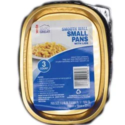 Weis Quality Smooth Wall Pan W/Lid 3pk Foilware