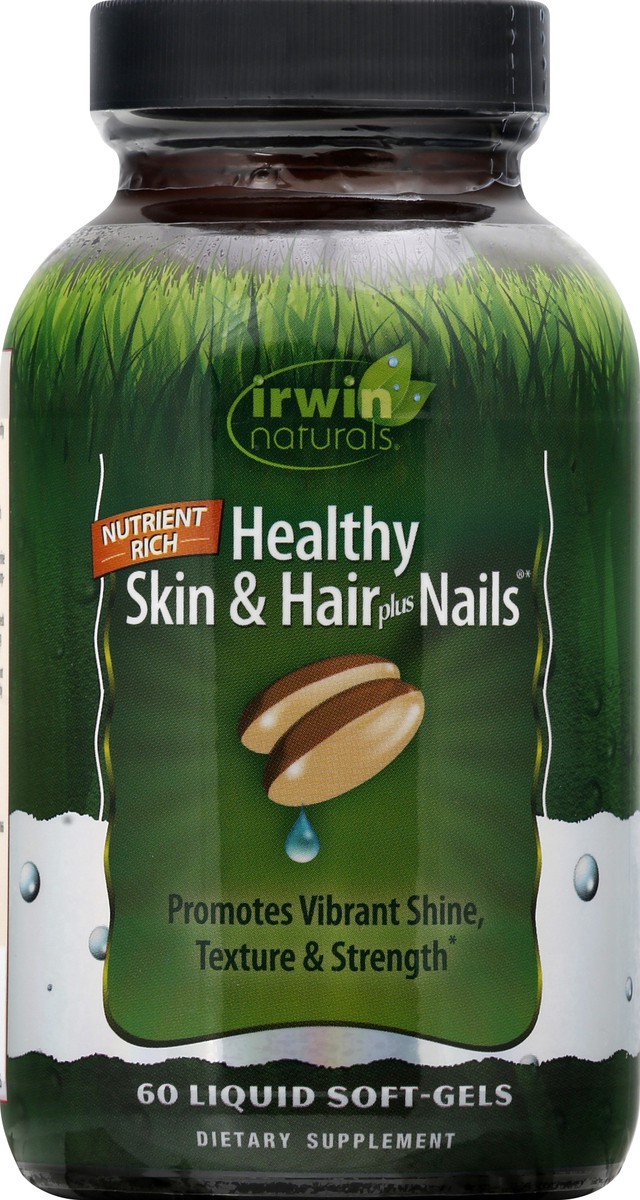 slide 6 of 9, Irwin Naturals Liquid Soft-Gels Healthy Skin & Hair Plus Nails 60 ea, 60 ct