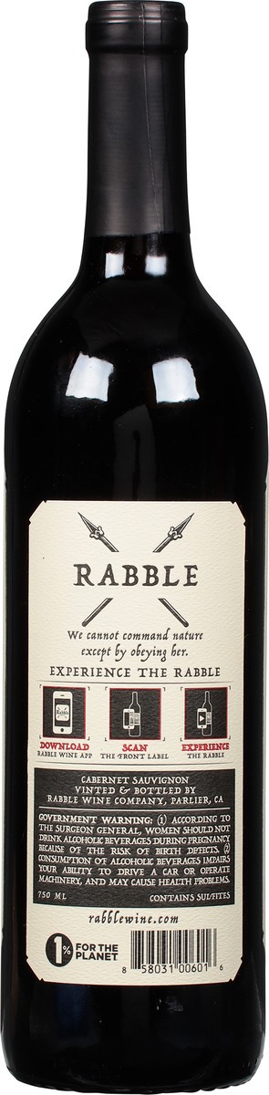 slide 8 of 9, Rabble Cabernet Sauvignon 2018 - 750mL, 750 ml