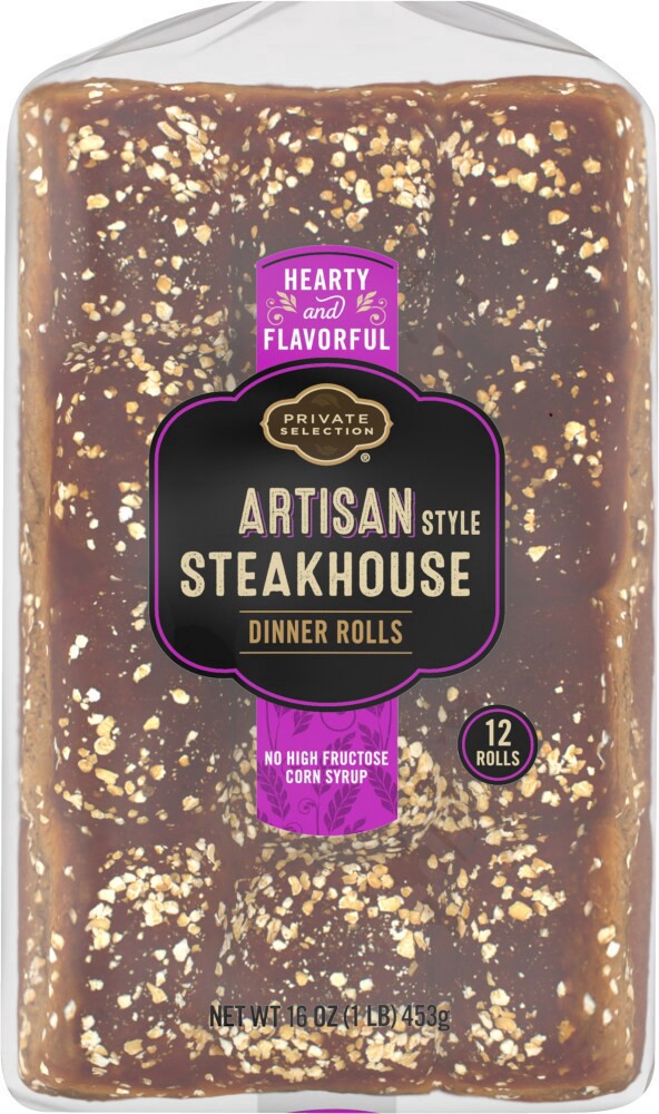 slide 4 of 4, Private Selection Artisan Style Steakhouse Dinner Rolls, 16 oz