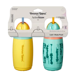 Tommee Tippee Active Straw 2pk 9oz Teal/Yellow