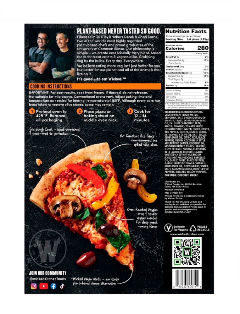 slide 2 of 5, Wicked Kitchen Rulebreakin' Rustic Vegetable Pizza, 17.64 oz