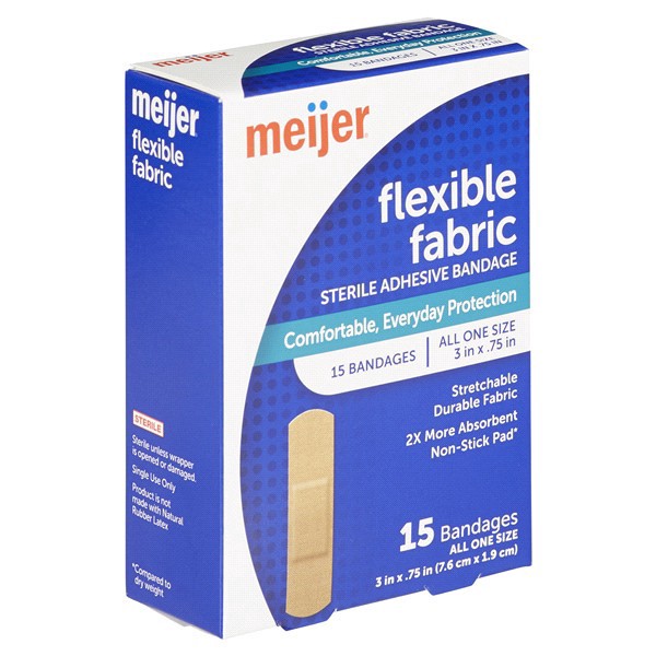 slide 4 of 29, Meijer Fabric Bandages, 15 ct