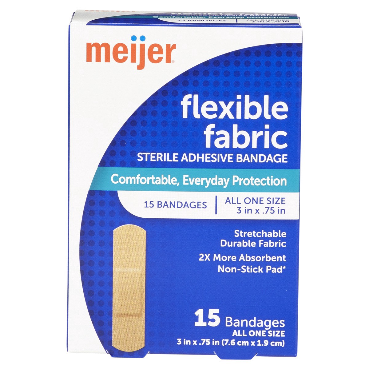 slide 1 of 29, Meijer Fabric Bandages, 15 ct