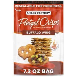 Snack Factory Buffalo Wing Pretzel Crisps, 7.2 OZ Resealable Bag