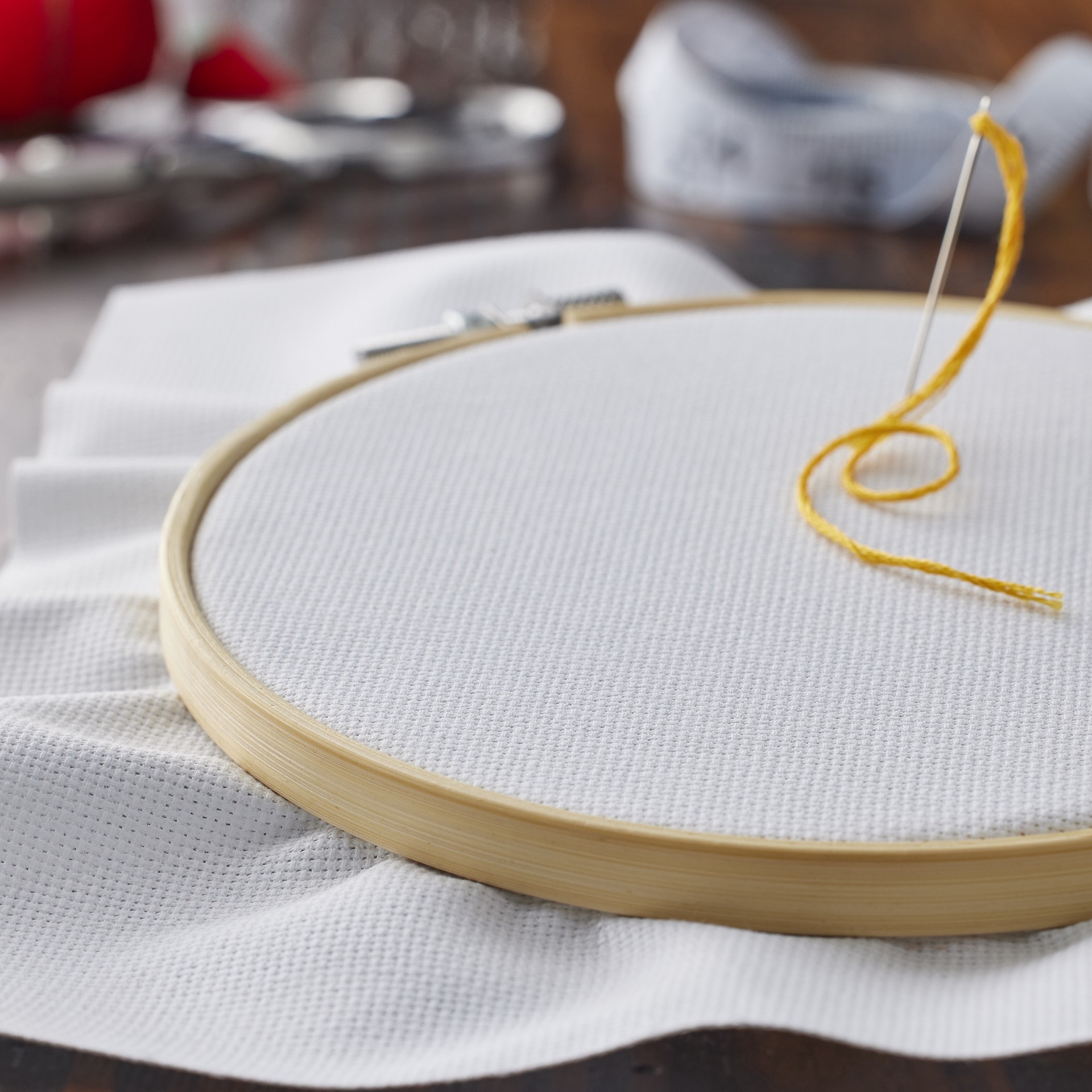 slide 2 of 3, Loops & Threads Aida Cloth Cross Stitch Fabric, 29.5" X 36", 18 Count, 29.5 in x 36 in