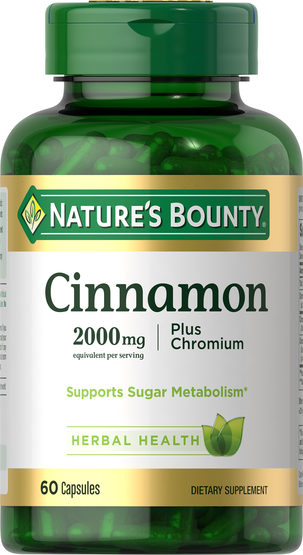 slide 1 of 5, Nature's Bounty Cinnamon Supplement + Chromium  , 2000mg, 60 Capsules, 60 ct
