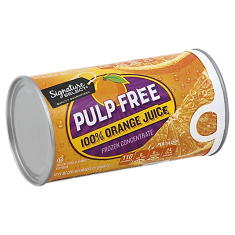 slide 1 of 1, Signature Select Juice Orange Pulp Free, 12 fl oz