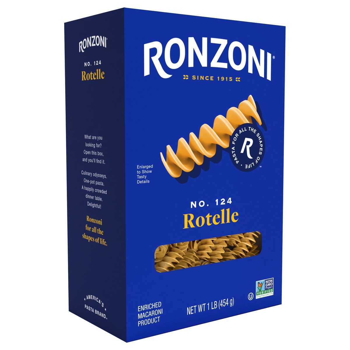 slide 2 of 9, Ronzoni Rotelle, 16 oz, Large Spiral Corkscrew Pasta, Non-GMO, 1 lb