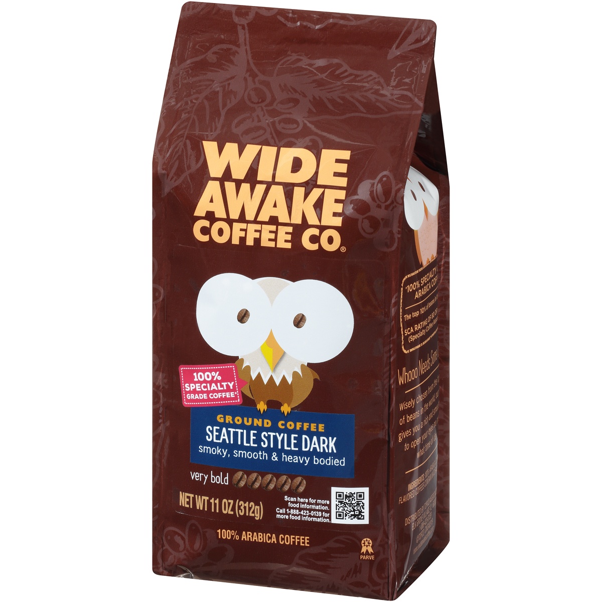 slide 3 of 9, Wide Awake Coffee Co. Very Bold Roast Seattle Style Dark 100% Arabica Ground Coffee, 11 oz