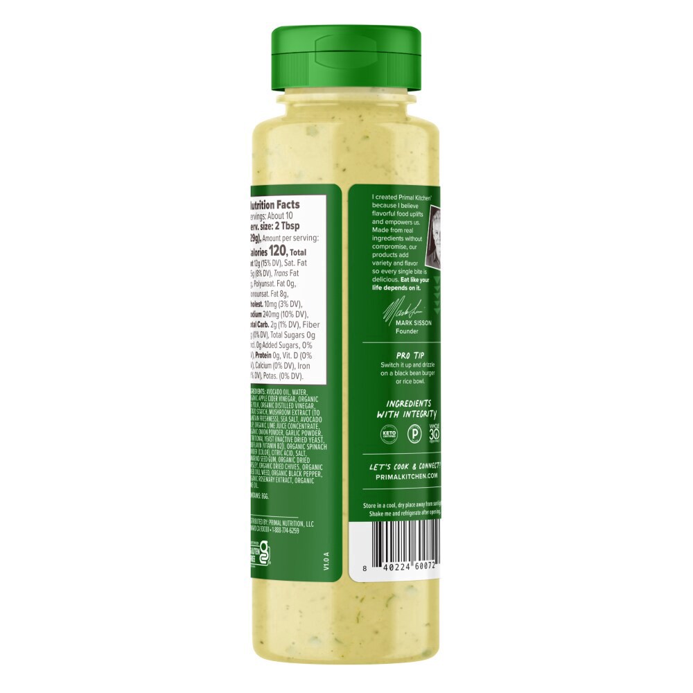 slide 4 of 4, Primal Kitchen Avocado Lime Dipping Sauce 10 oz, 10 oz