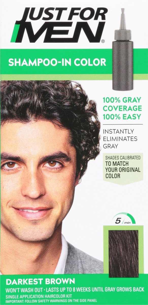 slide 7 of 12, Just for Men Darkest Brown Shampoo-In Color 1 Kit, 1 ct