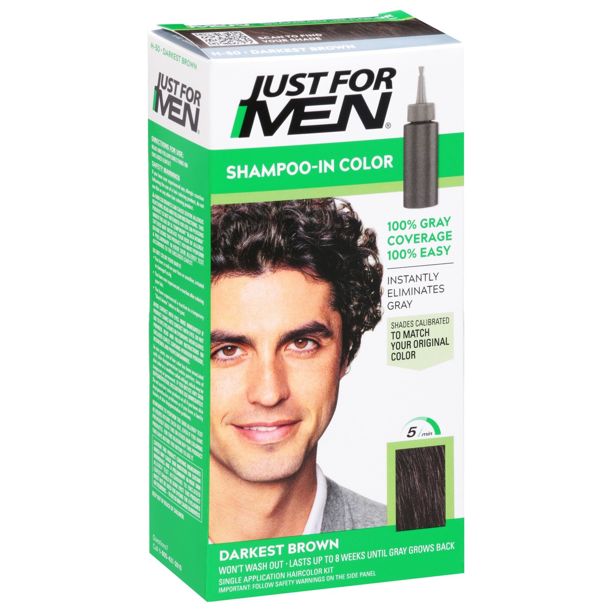 slide 3 of 12, Just for Men Darkest Brown Shampoo-In Color 1 Kit, 1 ct