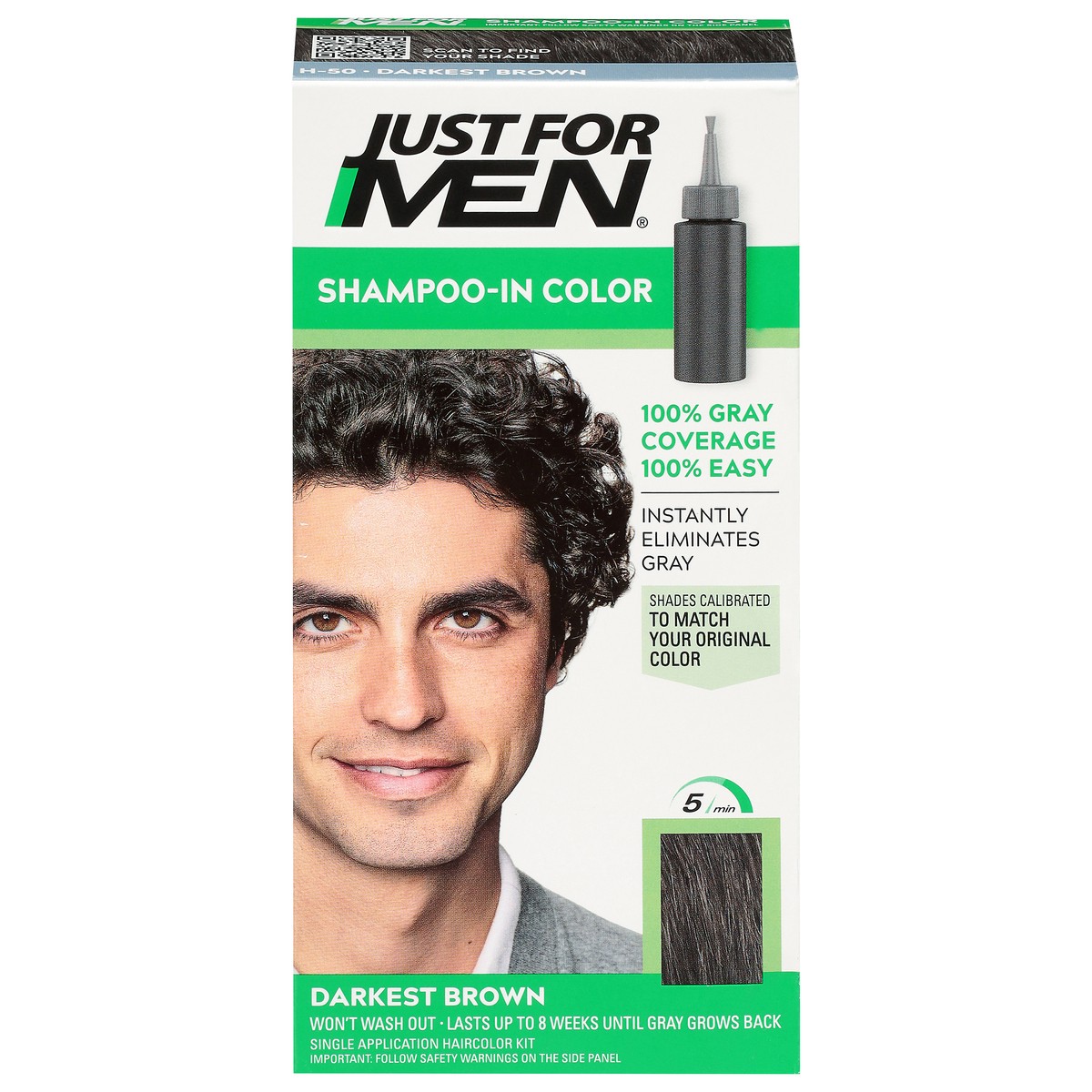slide 1 of 12, Just for Men Darkest Brown Shampoo-In Color 1 Kit, 1 ct